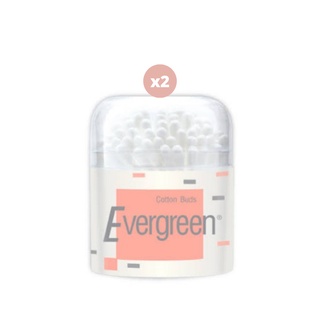 สินค้า Evergreen เอเวอร์กรีน สำลีก้านเอเวอร์กรีน 100 ก้านกระปุก  x2