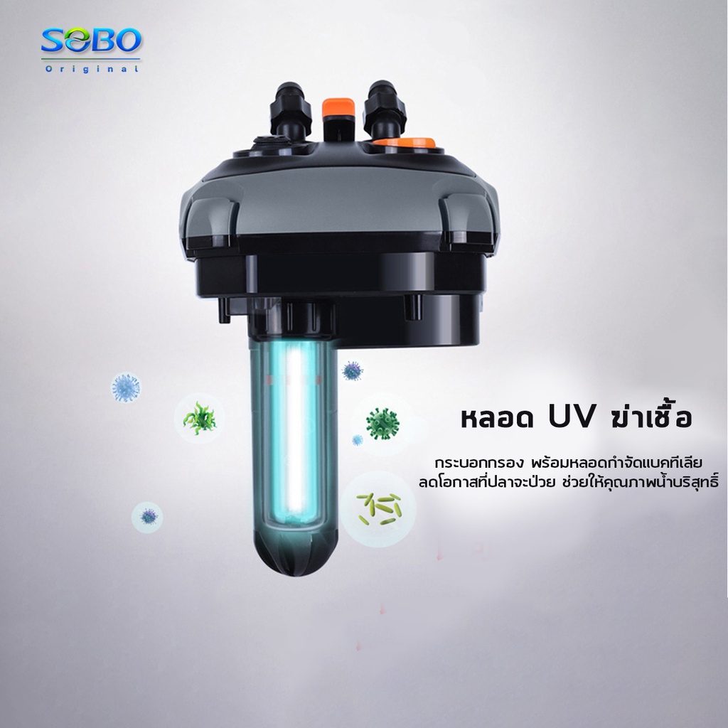 sobo-sf-1200f-uv-กรองนอกตู้-พร้อมหลอดกำจัดตะไคร่-พร้อมหลอด-uv-9w