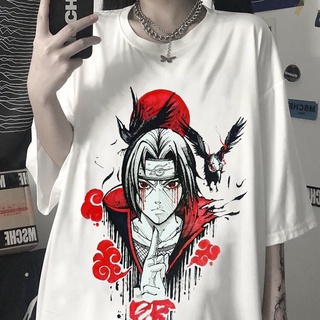 แฟชั่นคลาสสิกเสื้อยืดแขนสั้นคอกลมพิมพ์ลาย Naruto