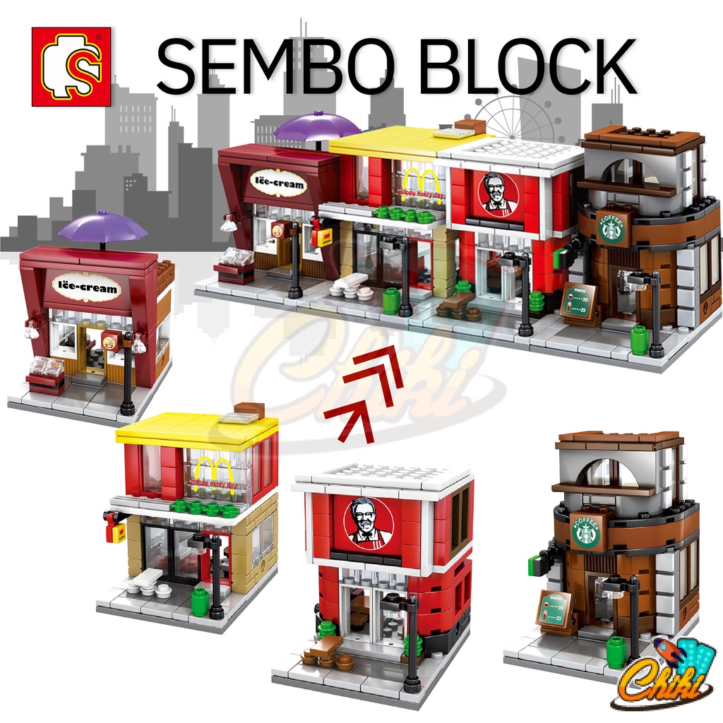 ตัวต่อ-ร้านค้า-sembo-block-ชุดร้านค้า-streetview-set-1