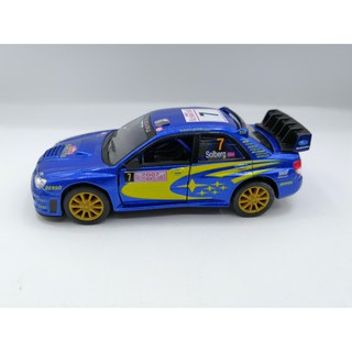 โมเดลรถยนต์ Subaru Impreza WRC 2007 ทำจากเหล็ก สัดส่วน 1:36 ประตูเปิดได้เหมือนจริง ล้อฟรีสามารถสไลด์วิ่งได้เหมือนจริง