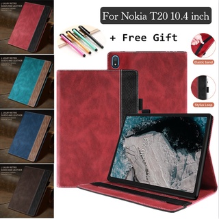 เคสกระเป๋าสตางค์ หนัง PU หรูหรา สองสี 10.4 นิ้ว พร้อมช่องใส่บัตร สําหรับ Nokia T20