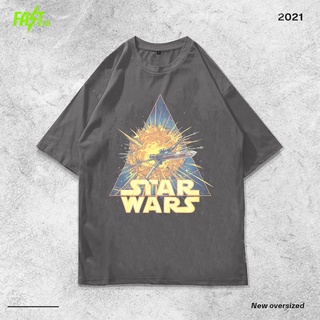 เสื้อยืดวินเทจเสื้อยืด ขนาดใหญ่ พิมพ์ลายโลโก้ Star Wars สไตล์วินเทจS-5XL