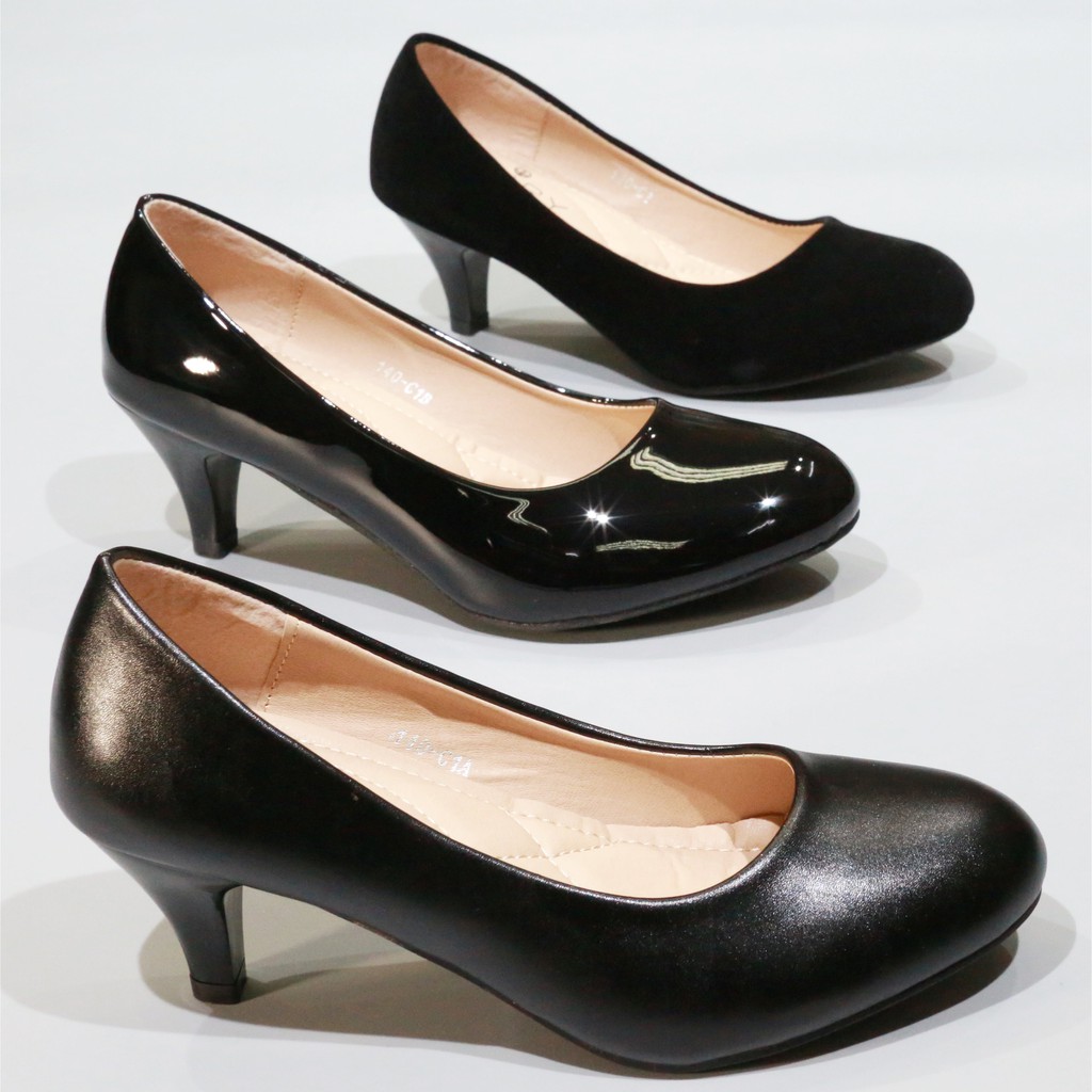 รูปภาพของรองเท้า140-C1,C1A,C1B รองเท้าคัชชูนักศึกษา รองเท้าส้นสูง รองเท้าคัชชูสีดำ 2.5 นิ้ว FAIRY หนัง PUลองเช็คราคา