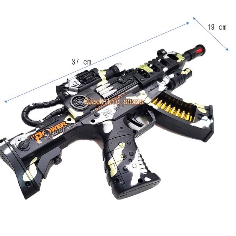 ปืนเด็กเล่นสีสันเหมือนจริง-ใช้ถ่าน-aa-3-ก้อน-กดยิงมีเสียงและไฟวิ่งที่ปลายกระบอกปืน