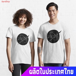 terdiny เสื้อยืดผู้ชายและผู้หญิง Nasa Logo Edit Black Essential T-Shirt Popular T-shirts