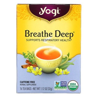 Docmee l Yogi Tea, Breathe Deep, Caffeine Free ชา โยคี ดีต่อระบบหายใจ การนอน