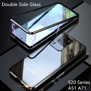 เคสโทรศัพท์มือถือกระจกนิรภัยแข็ง แบบฝาพับแม่เหล็ก สองด้าน ป้องกัน 360 องศา สําหรับ Samsung Galaxy A54 A34 A24 A14 LTE A33 A23 5G 4G 2023