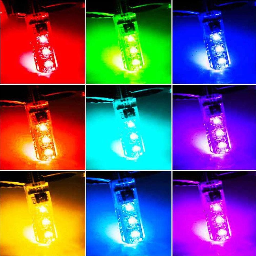 new-alitech-หลอดไฟหรี-เปลี่ยนสีได้-ขั้วหลอด-t10-rgb-เปลี่ยนสีได้-ด้วยรีโมท-2หลอด