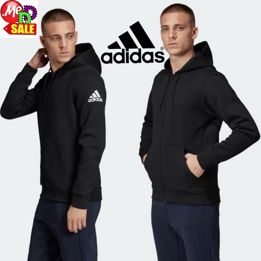 Adidas - ใหม่ เสื้อวอร์มฮู้ดใส่ออกกำลังกาย/ลำลอง ทรงเรกูลาร์ ซิปยาวเต็มตัว  ADIDAS MUST HAVES FULL-ZIP HOODIE EB5272 | Shopee Thailand