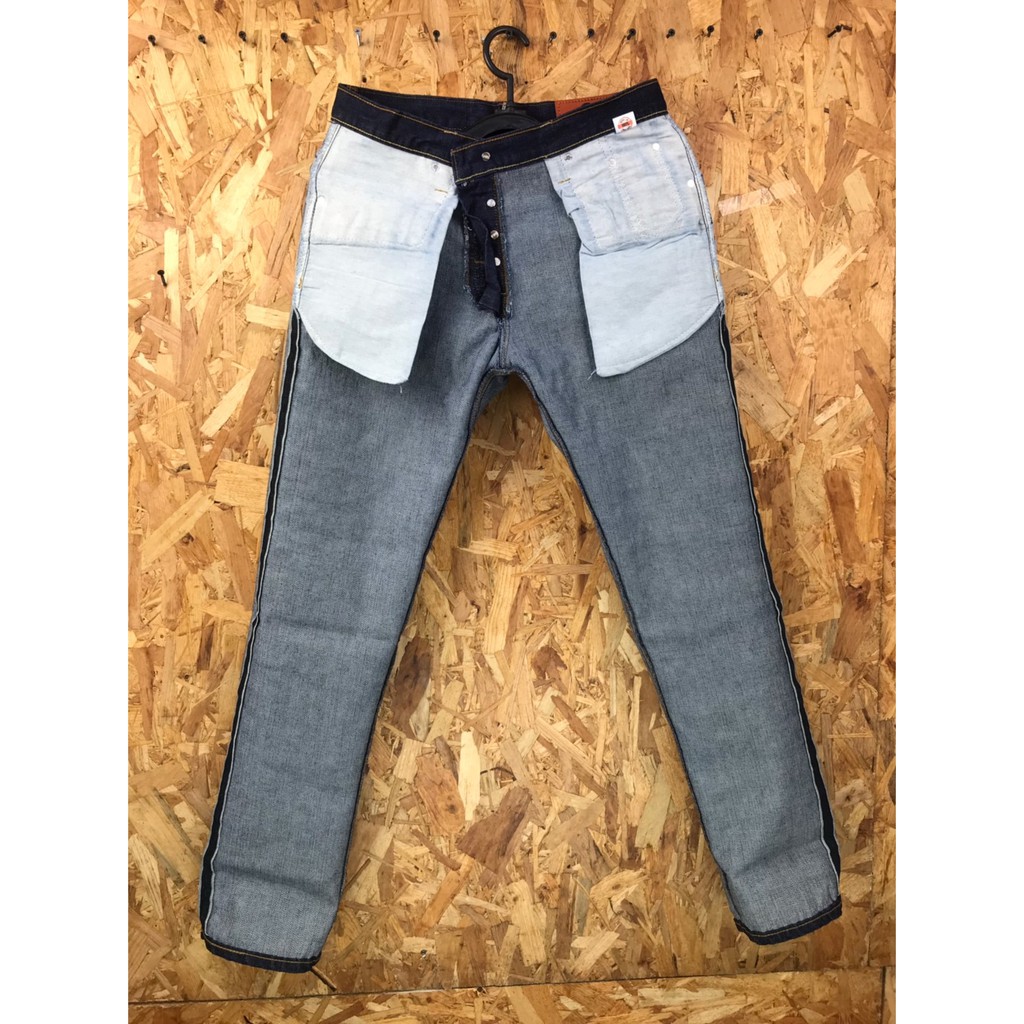 กางเกง-bigbear-jeans-ทรงกระบอกเล็ก-ฟอกนุ่ม-ผ้าด้านริมแดง-สีบลู-รหัสสินค้า-011-01-41-03-101