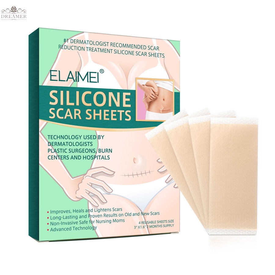 dreamer-elaimei-4pcs-box-silicone-gel-strips-patch-silicone-scar-sheets-reusable-silicone-scar-removal-patch