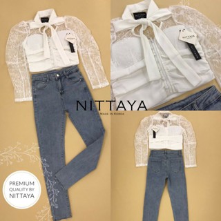 ป้าย NITTAYA : set เสื้อเเขนยาว+กางเกงยีนส์ขายาว