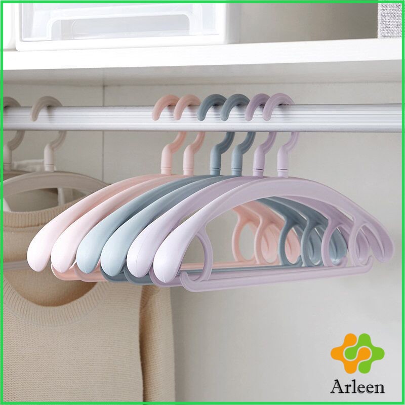 arleen-ไม้แขวนเสื้อพลาสติก-สำหรับแขวนเสื้อผ้าที่มีไหล่กว้าง-สีพาสเทล