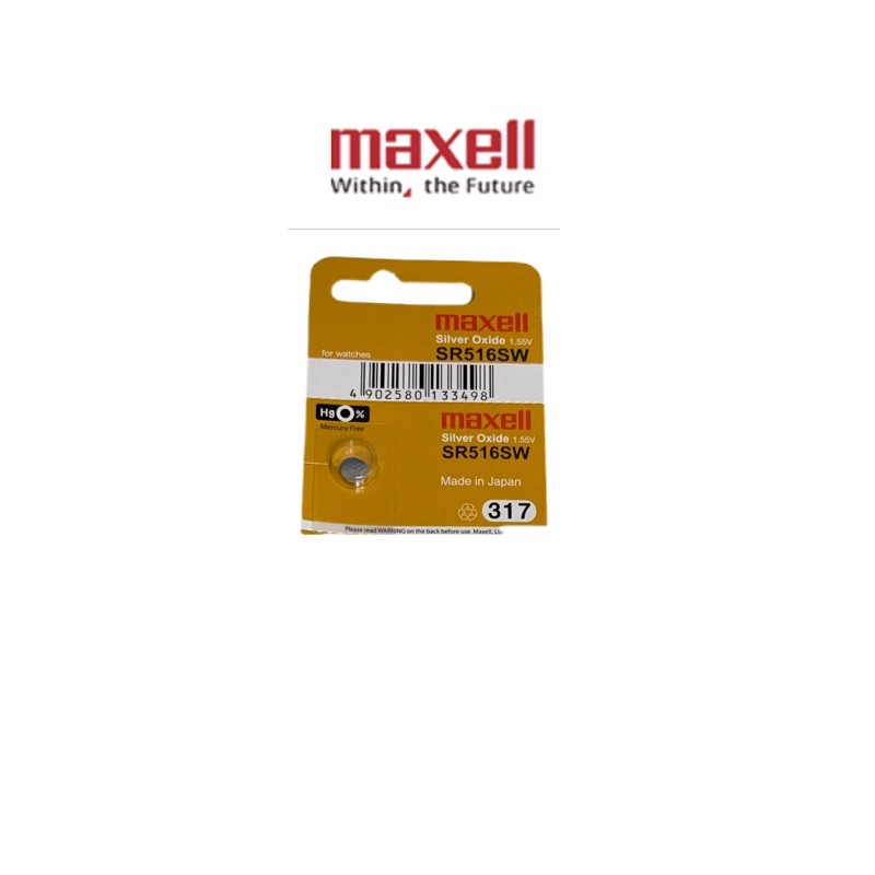 ถ่านนาฬิกา ถ่านกระดุม Maxell SR516SW (317) Silver Oxide Battery (1.55V ...