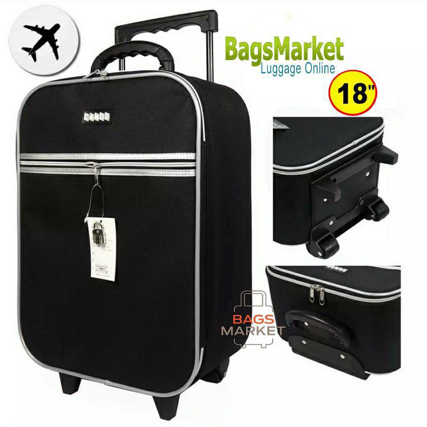 bagsmarket-กระเป๋าเดินทางล้อลาก-cando-แบบหน้าเรียบ-2-ล้อ-รุ่น-f1177-17-24-นิ้ว-black