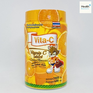 ภาพขนาดย่อของสินค้าVita-C กลิ่นส้ม 25mg Vita C T.man ไวต้า-ซี 1000เม็ด/กระปุก ORANGE