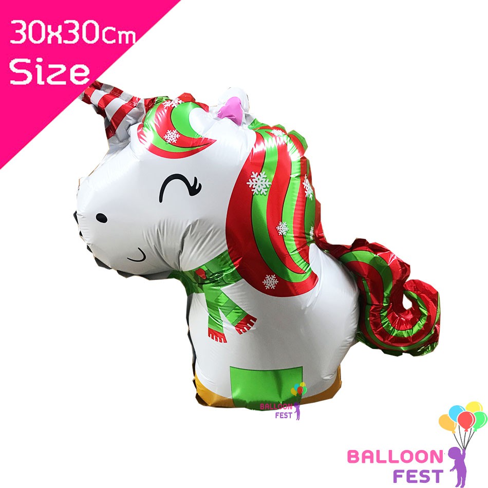 balloon-fest-ลูกโป่งฟอยล์-ยูนิคอร์นคริสมาสมินิ-30x30-ซม