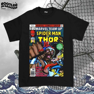 เสื้อยืด พิมพ์ลายการ์ตูน SPIDER-MAN AND THOR COMIC สําหรับผู้ชายS-5XL