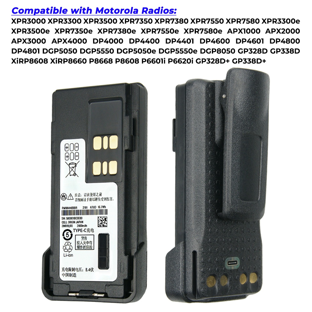 ภาพสินค้าPMNN4409BR แบตเตอรี่ชาร์จ USB สําหรับวิทยุสองทาง Motorola XPR3300 XPR3500 XPR7350 XPR7380 XPR7550 PMNN4409 จากร้าน jiebaostores.th บน Shopee ภาพที่ 1