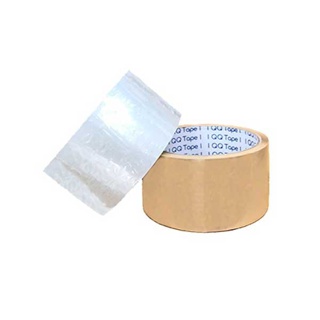 QQ Tape เทปปิดกล่อง OPP เทปใส เทปสีชา ขนาด 2นิ้ว ยาว 45 หลา QQ Tape หนา 40 / 45 / 47 ไมครอน (1ม้วน)