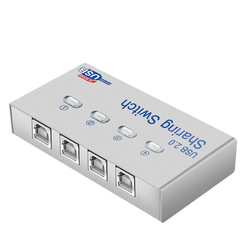 4 Port Auto USB 2.0 Selector Switch Printer Flash Driver Control (ออโต้