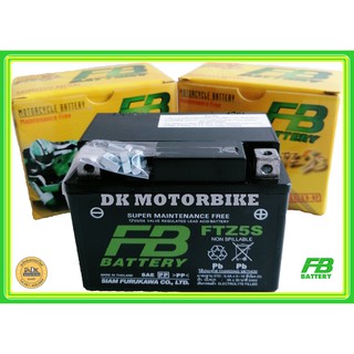 สินค้า FB BATTERY FTZ5S แบตเตอรี่ รถมอเตอร์ไซด์ / 12 โวลท์ / 3.5 Ah. (แบตเตอรี่แบบแห้ง-แบตใหม่-มีไฟ-พร้อมใช้-ใส่ใช้งานได้ทันที)