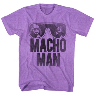 เสื้อผ้าผชเสื้อยืด พิมพ์ลาย Macho Man Ooold School Neon สีม่วง สําหรับผู้ใหญ่S-5XL