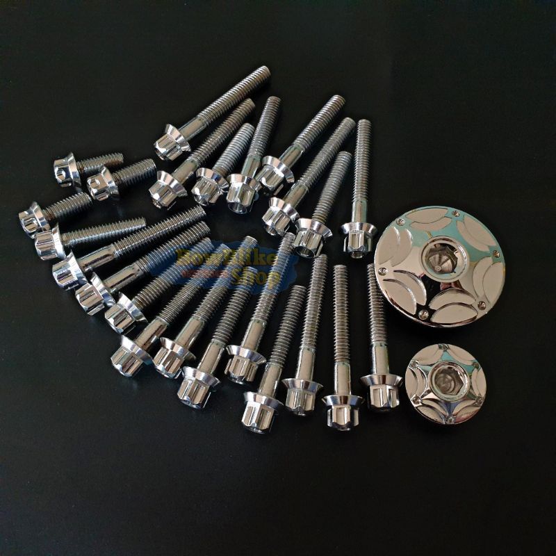 น็อตเเคร้งเครื่อง-ปิดจานไฟ-สำหรับ-wave-เวฟ125r-s-i-วาฬ-บังลม-ดรีม125-น็อตเเคร้งเครื่องเลสเเท้-เเคร้งลายเฟืองเจาะ