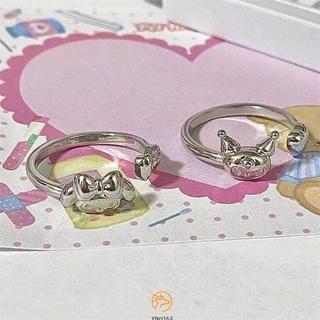 ภาพขนาดย่อของสินค้าแหวนเปิด ลายการ์ตูน Melody Kuromi Lucky น่ารัก เรียบง่าย ของขวัญวันเกิด สําหรับวันวาเลนไทน์
