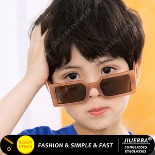 สินค้า (JIUERBA) ใหม่ แว่นตากันแดดแฟชั่น ทรงสี่เหลี่ยม สีแคนดี้ สไตล์เกาหลี สําหรับเด็ก
