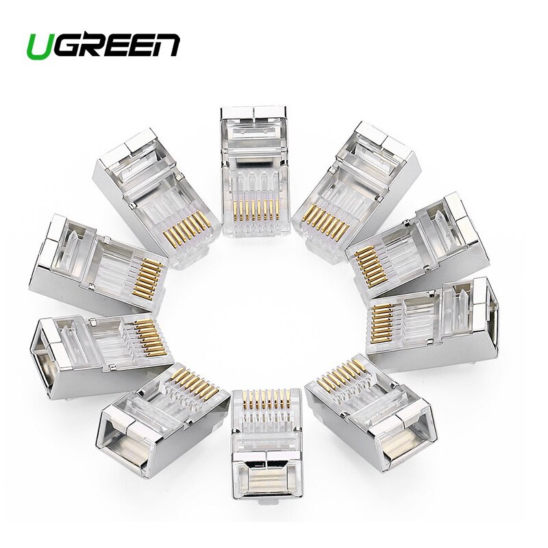 ugreen-rj-45-อุปกรณ์ปลั๊กเชื่อมต่อเครือข่ายสําหรับ-utp-cat-6-pc-tv-modem-router-hub-switch-adsl-tv-box