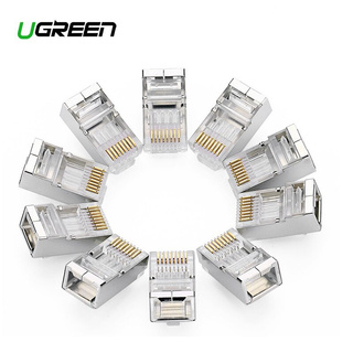 ugreen rj 45 อุปกรณ์ปลั๊กเชื่อมต่อเครือข่ายสําหรับ utp cat 6 pc tv modem router hub switch adsl tv box