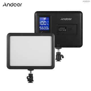 Andoer WY-160C LED Video Light Panel Photography Fill-in Lamp 3300K-5600K Adjustable Color Temperature Dimmable with LCD Display for Canon Nikon Sony DSLR Camera Camcorder