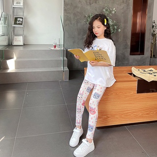 MIXI ฤดูร้อนใหม่กางเกงเก้าจุดสไตล์เกาหลีเด็กอายุ 3-11 ปีพิมพ์สีเลคกิ้งสำหรับสวมใส่ด้านนอก MIX024