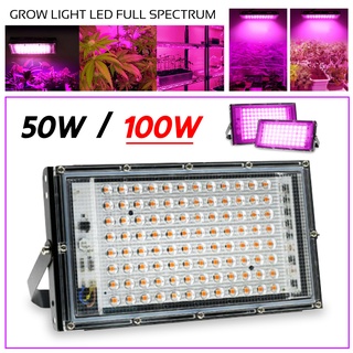 🔥พร้อมส่ง🔥หลอดไฟปลูกต้นไม้ 50W/100W  spectrum grow light ไฟปลูกพืช ไฟปลูกผัก
