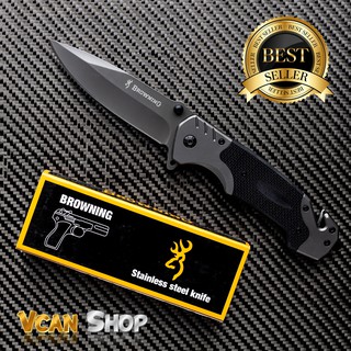 สินค้า BROWNING Outdoor Folding Knife มีดพับ ใช้เดินป่า ป้องกันตัว  มีดแคมป์ปิ้ง อุปกรณ์ยุทธวิธี บราวนิง EDC