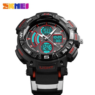 SKMEI Fashion Outdoor Sport Watch Men Multi function Chrono 5Bar Waterproof Dual Display Wristwatches relogio masculino