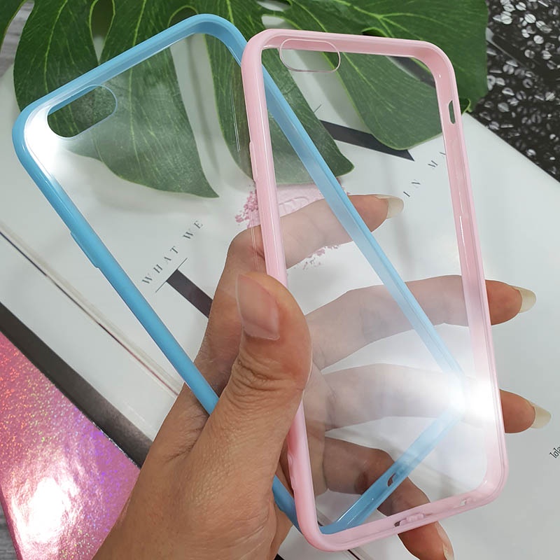 เคส-realme-c12-พร้อมส่งจากไทย-เคสใส-tpu-เคสนิ่มหลังแข็ง-เคสขอบสี-tpu-ใสขอบสี