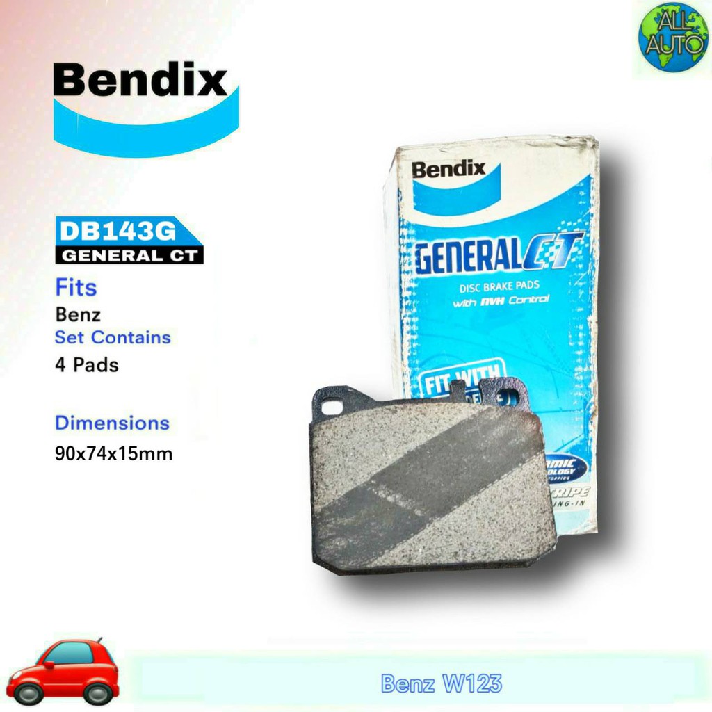 ผ้าเบรคหน้า-benz-เบนซ์-w123-เบนดิก-bendix-gct-db143g-1กล่อง-4ชิ้น