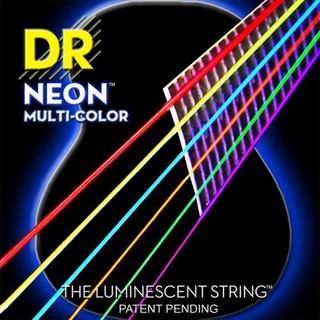 สายกีตาร์โปร่ง DR Hi-Def Neon Multi-Color K3 Coated Acoustic Guitar Strings