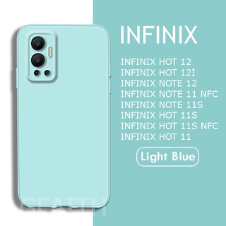 เคสโทรศัพท์ Infinix Hot 12 12i 11S NFC 11 NOTE 12 G96 G88 11 NFC NOTE11 PRO ใหม่เคสโทรศัพท์มือถือซิลิโคนนิ่ม TPU สีพื้นแฟชั่นสําหรับเคส INFINIX HOT12 NOTE12