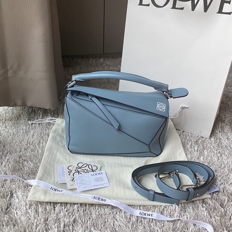 Loewe puzzle small stone blue hot sale