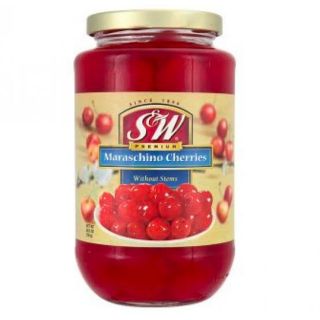 S&amp;W Maraschino Cherry เชอรี่ในน้ำเชื่อมแบบมีก้าน 751 G.