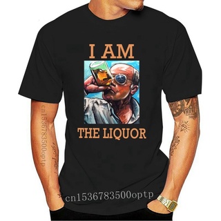 เสื้อผ้าผชใหม่ เสื้อยืดลําลอง ผ้าฝ้าย แขนสั้น คอกลม พิมพ์ลาย i am the liquor สีดํา กรมท่า สําหรับผู้ชายS-5XL