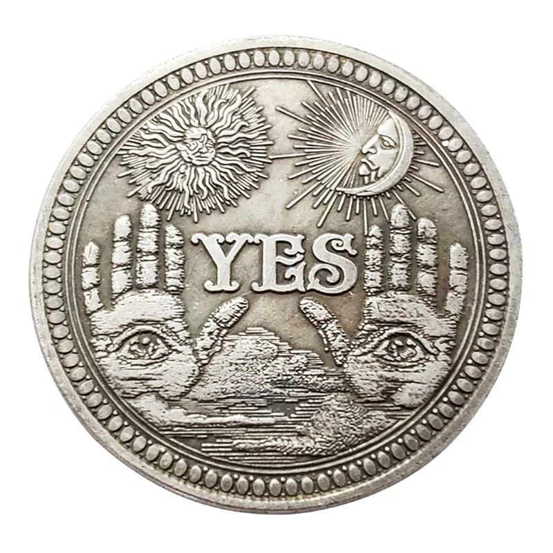 ภาพหน้าปกสินค้าเหรียญที่ระลึก เหรียญใช่ ไม่ใช่ Yes or No Skull Commemorative Souvenir Collectible Coin Collection คอลเลกชันเหรียญ