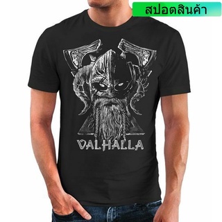 เสื้อยืด พิมพ์ลายขวาน Valhalla Viking Odin Wotan Axe สําหรับผู้ชาย