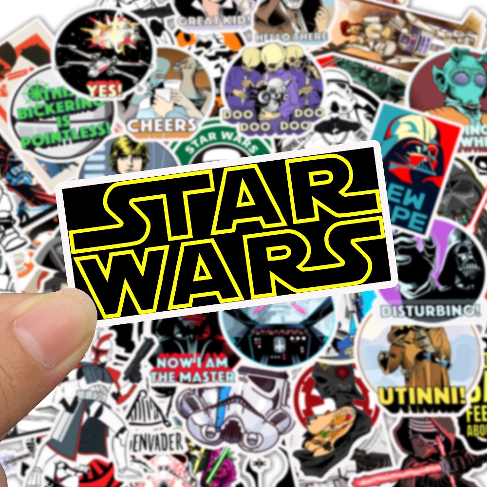 สติกเกอร์-ลายการ์ตูน-star-wars-amp-superhero-สําหรับติดตกแต่งกระเป๋าเดินทาง-สเก็ตบอร์ด-รถจักรยานยนต์-50-ชิ้น