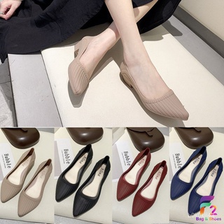 【VAร้านแฟชั่น】F2 พร้อมส่ง รองเท้าคัชชูแฟชั่น ส้นหนา หัวแหลม ยางนิ่ม 4 สี เบอร์ 36-40ใหม่