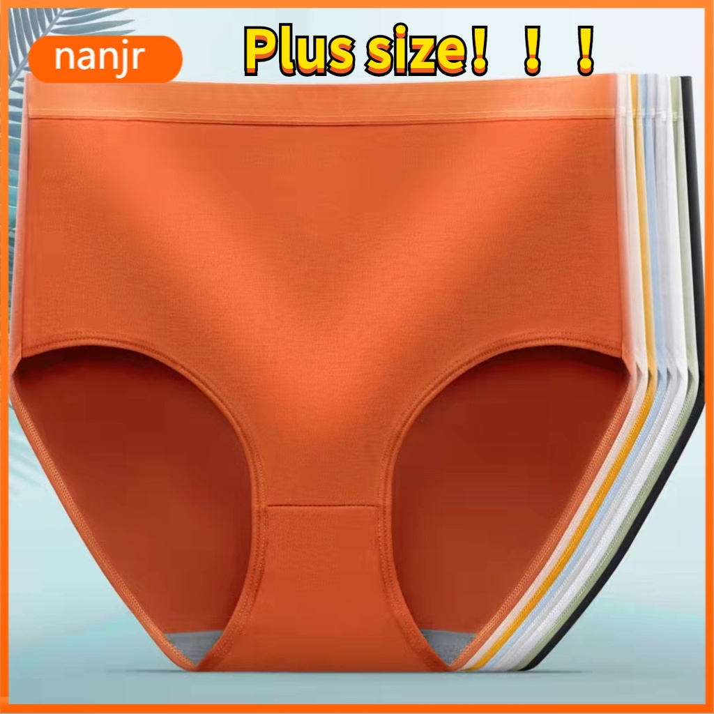 [READY STOCK]Plus Size HighWaist Panty Women Panties Cotton Underwear Breathable No Trace